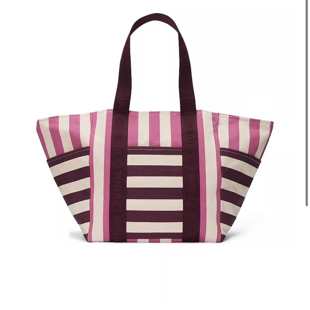 NWT VICTORIA'S SECRET
Striped Large Canvas Tote Bag